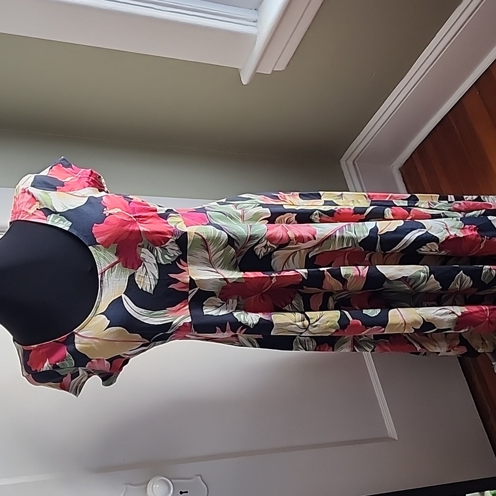 Tropical print cotton maxi dress - Picture 2 of 10